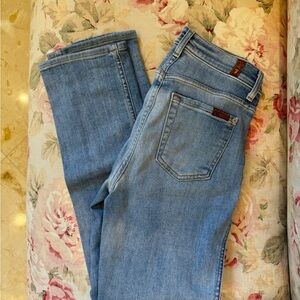 7 For All Mankind Slim Fit Jeans - Medium Blue Denim - Size 25